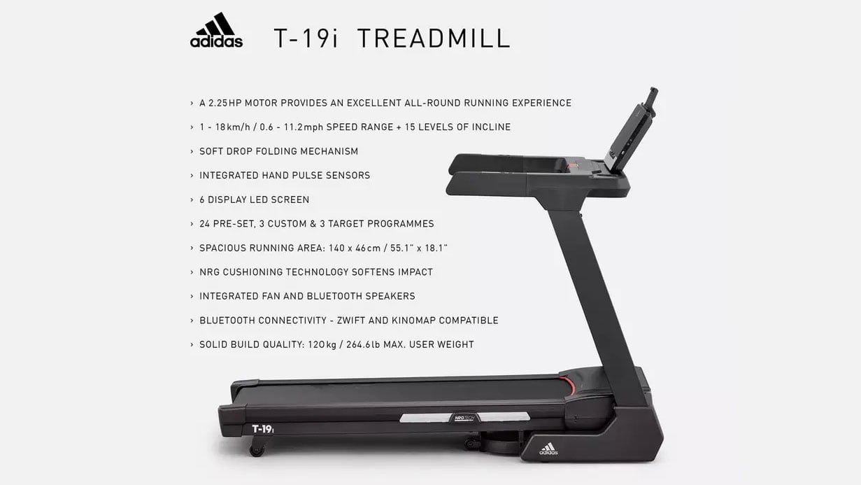 Adidas T-19i Folding Treadmill With Incline and Bluetooth Review 