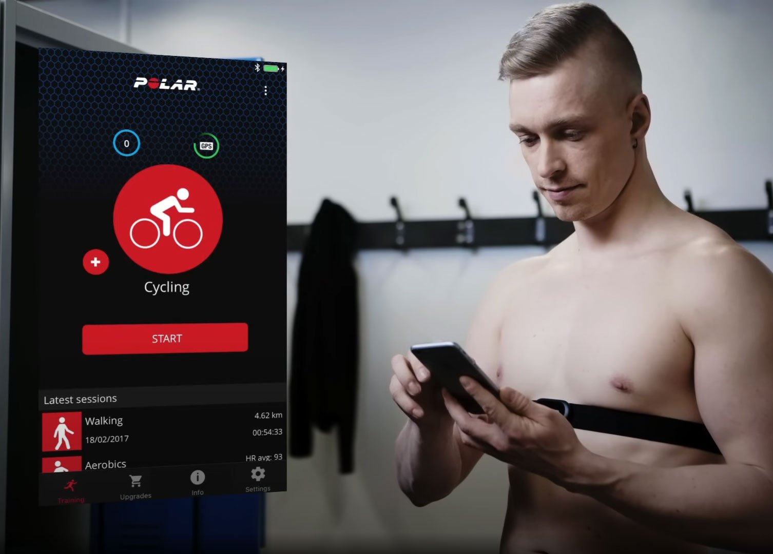Cycling with Polar Bluetooth H10 Heart Rate Sensor