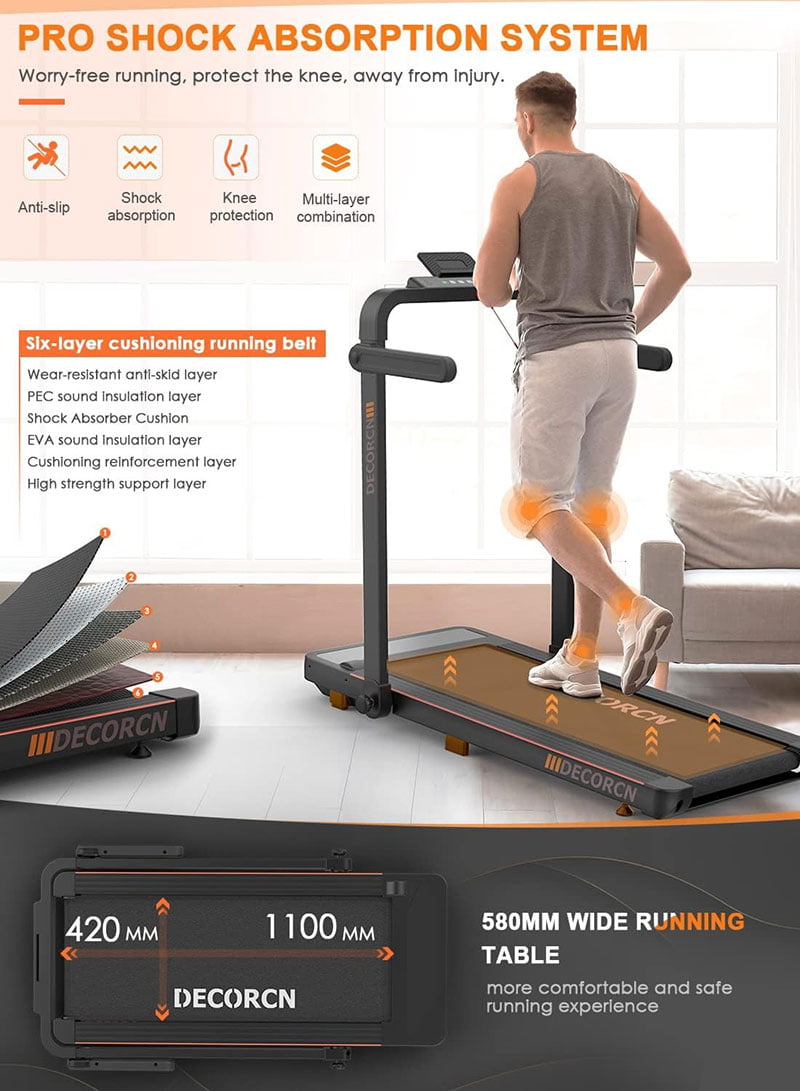 Decorcn Folding Treadmill features and benefits