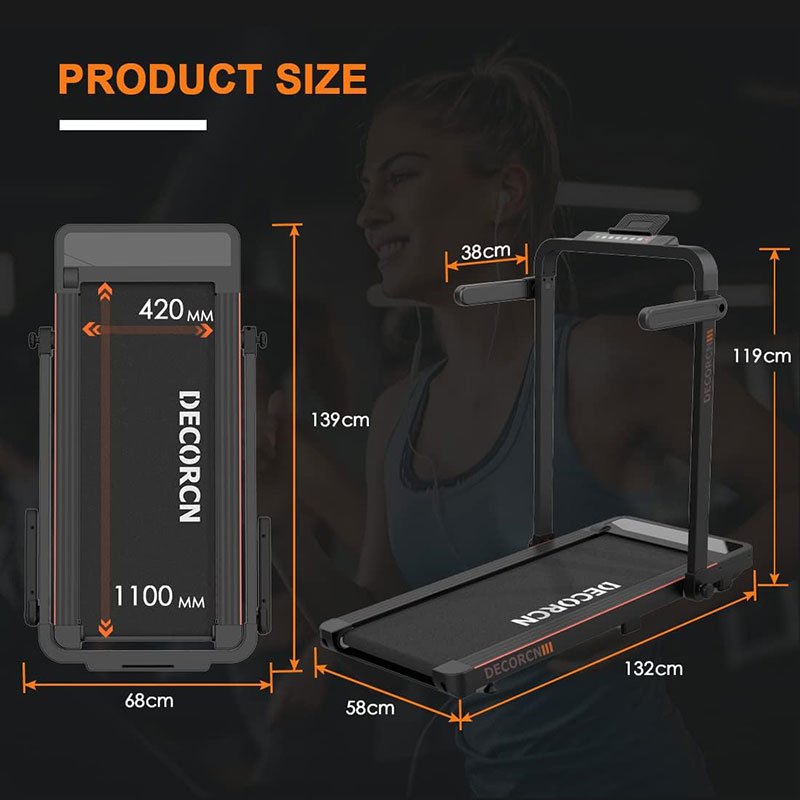 Decorcn Folding Treadmill product dimensions