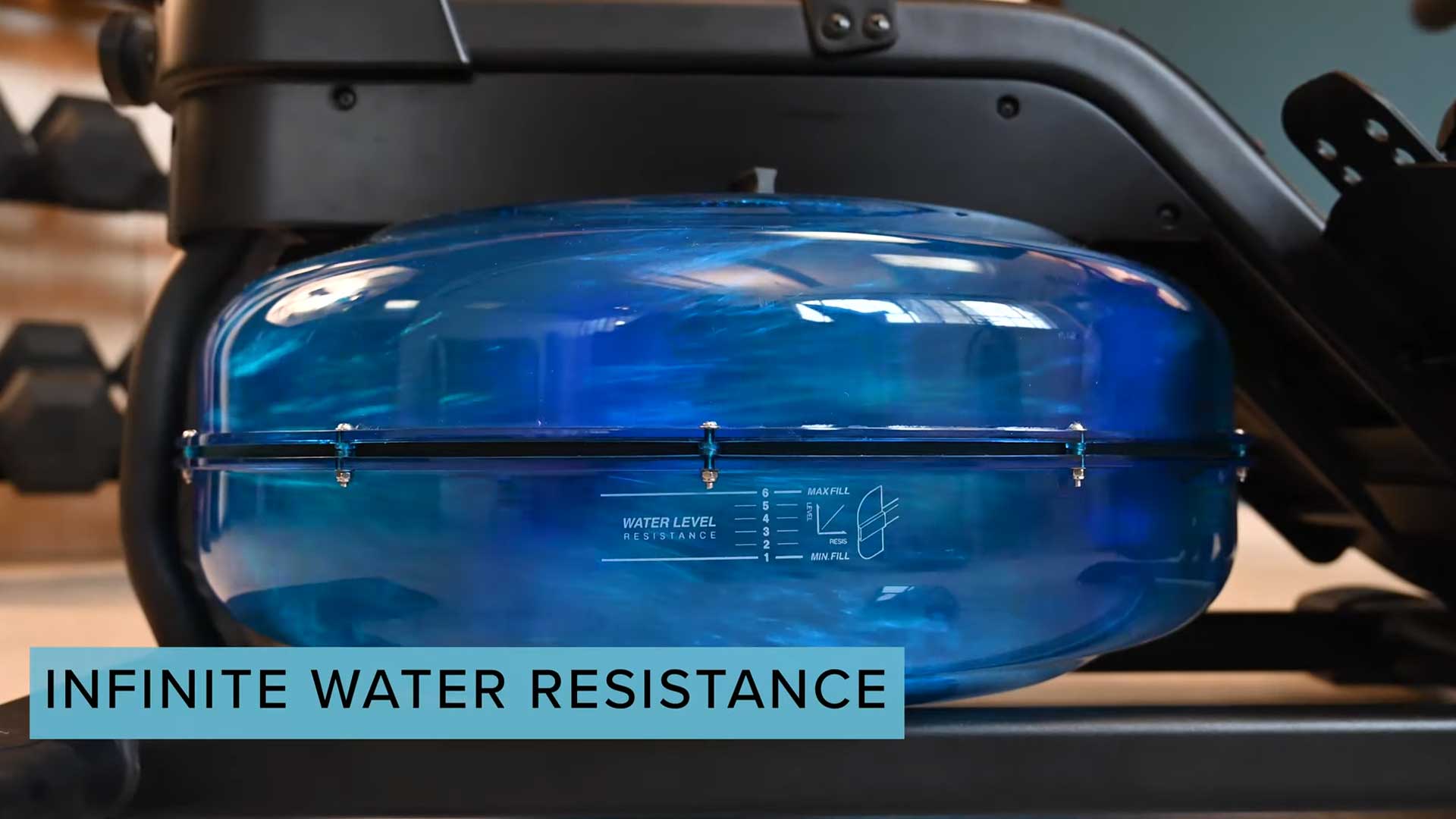 JTX Flow Water Rowing Machine Close up Water System