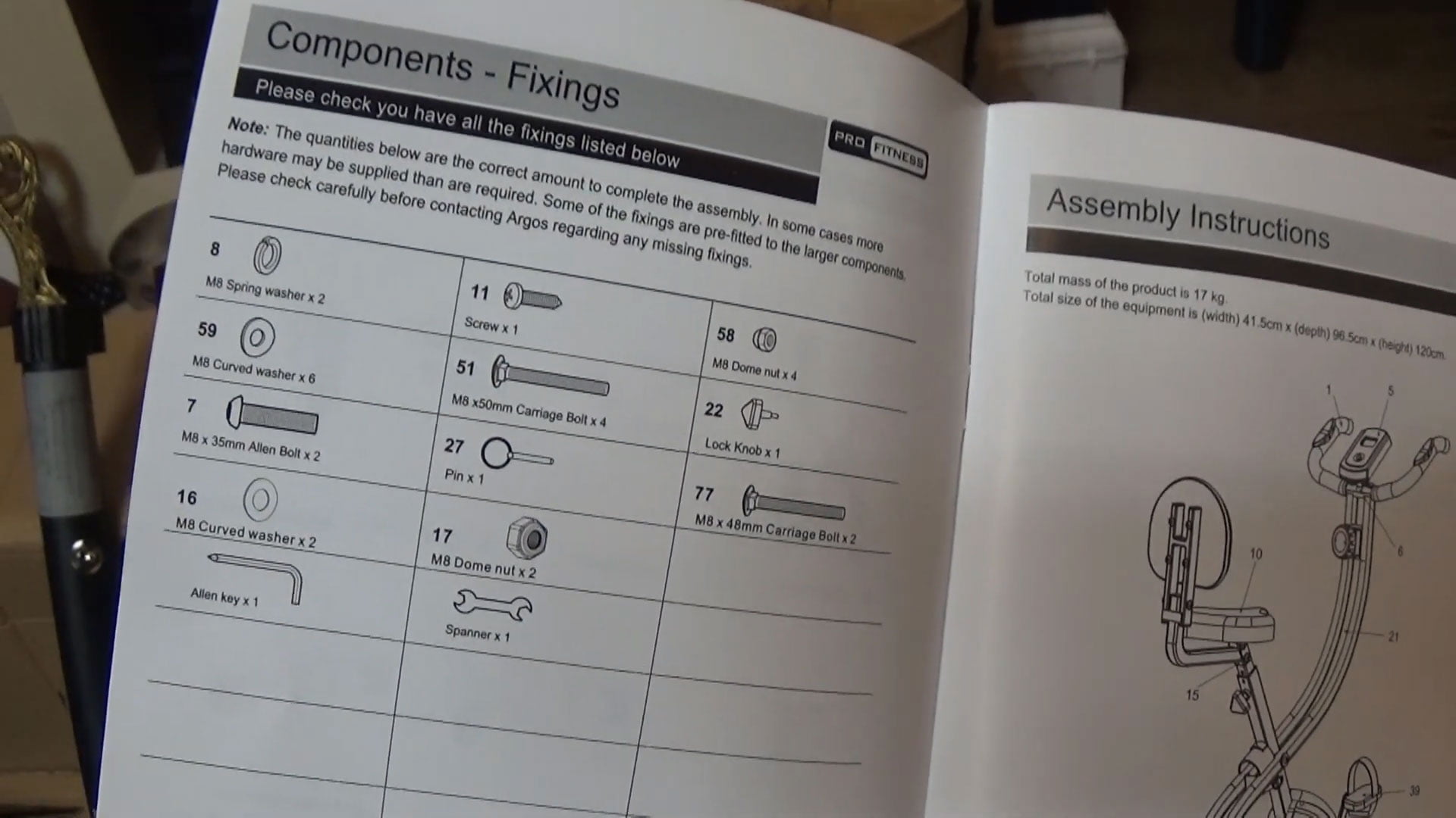 Pro Fitness FEB1000 instruction manual