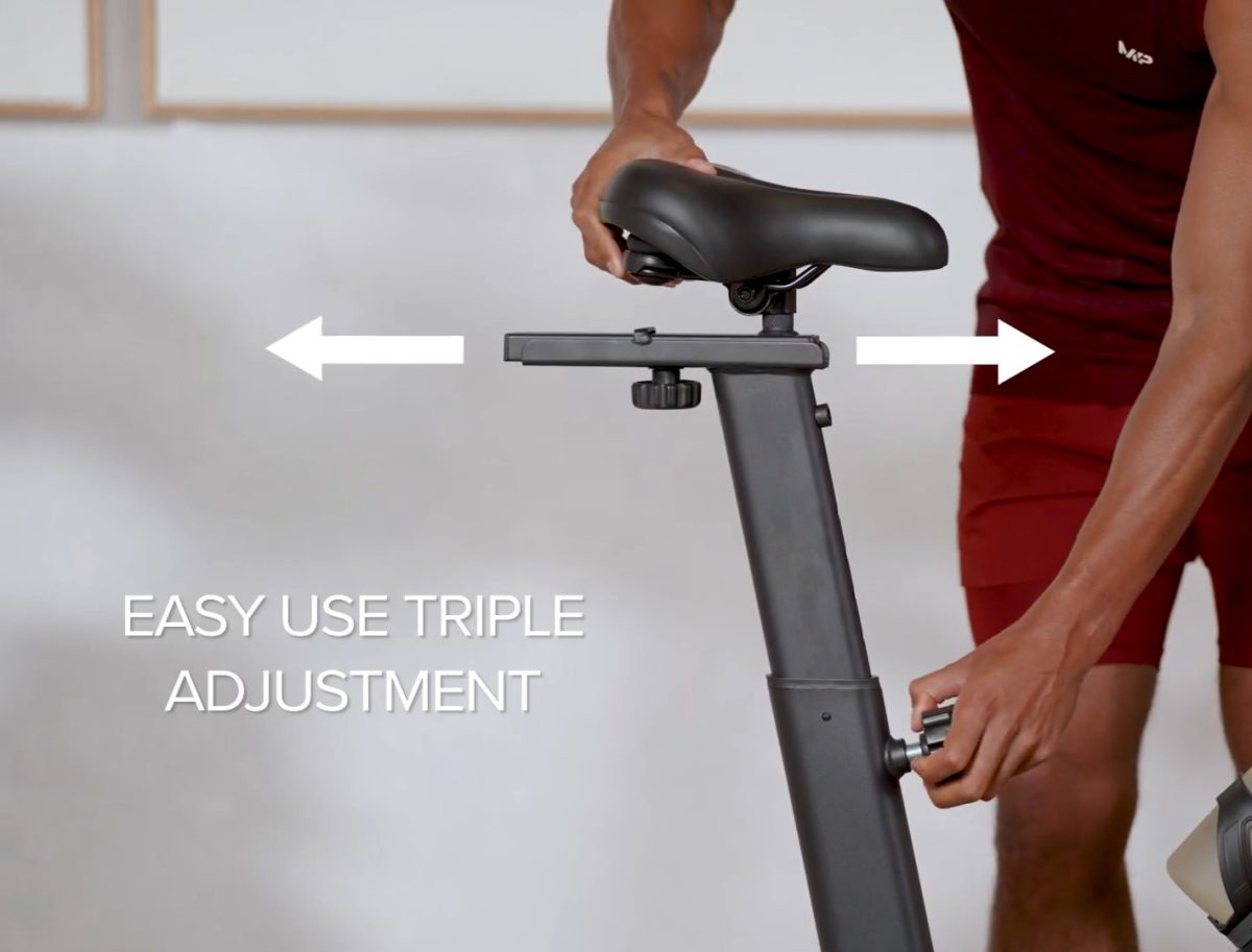 Seat adjustment for JTX Cyclo 3M Exercise Bike